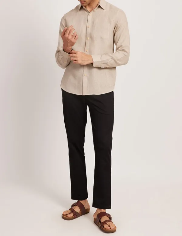 Ginger Linen Button-Up Shirt