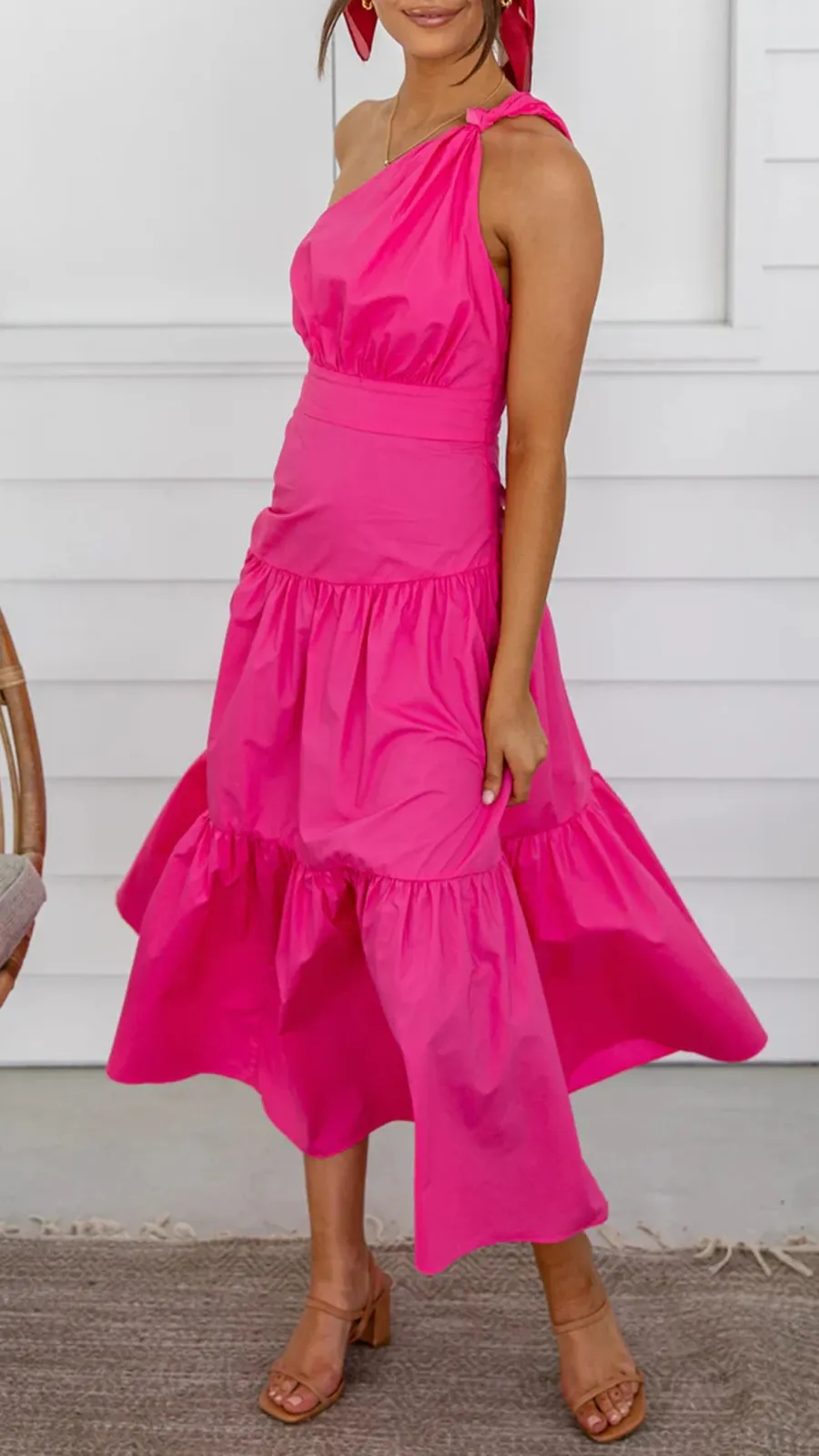 Knot Detail In Shoulder Strap Dress