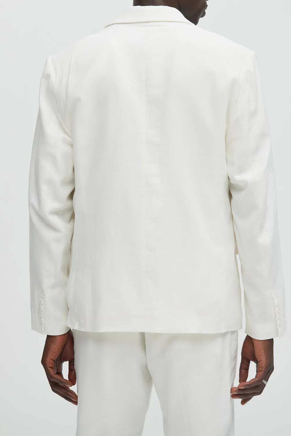 Slight Stretch Linen Suit Jacket - Black