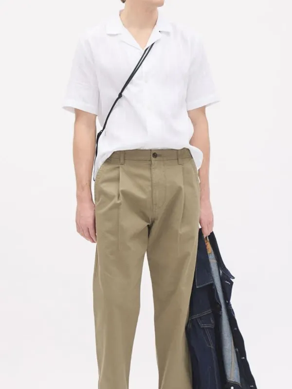 Bright white Short-Sleeve Solid Shirt