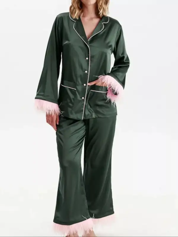 Tassel Cuffs Comfortable Everyday Pajama Set