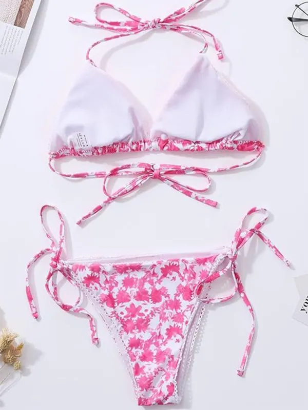 Split Floral High End Bikini Swim Set