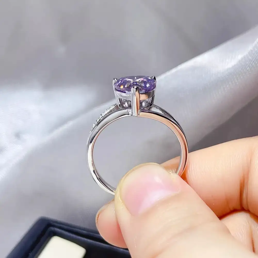 Classic Glow Sterling Silver Moissanite Ring