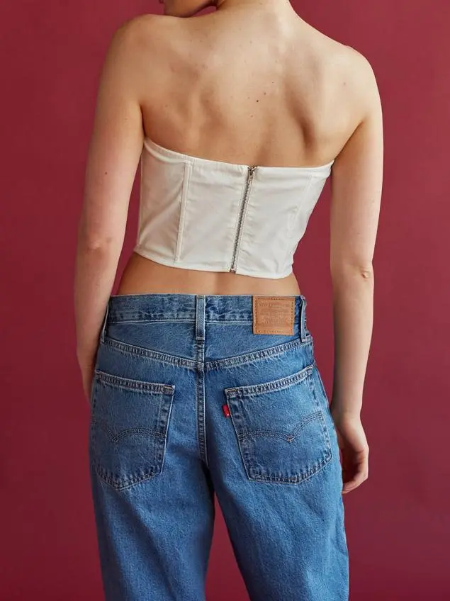 Strapless Contrast Corset Top