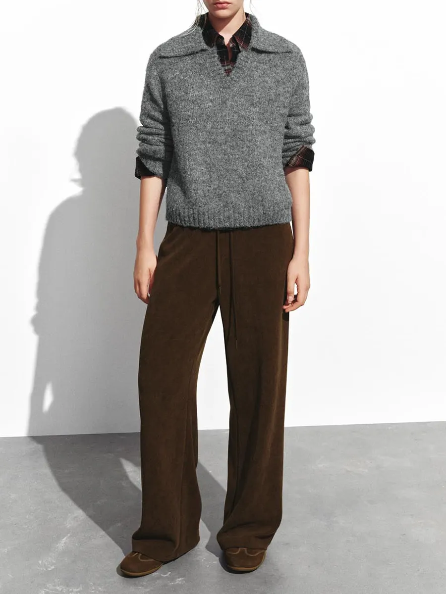 A Loose V-Neck Casual Sweater For Women