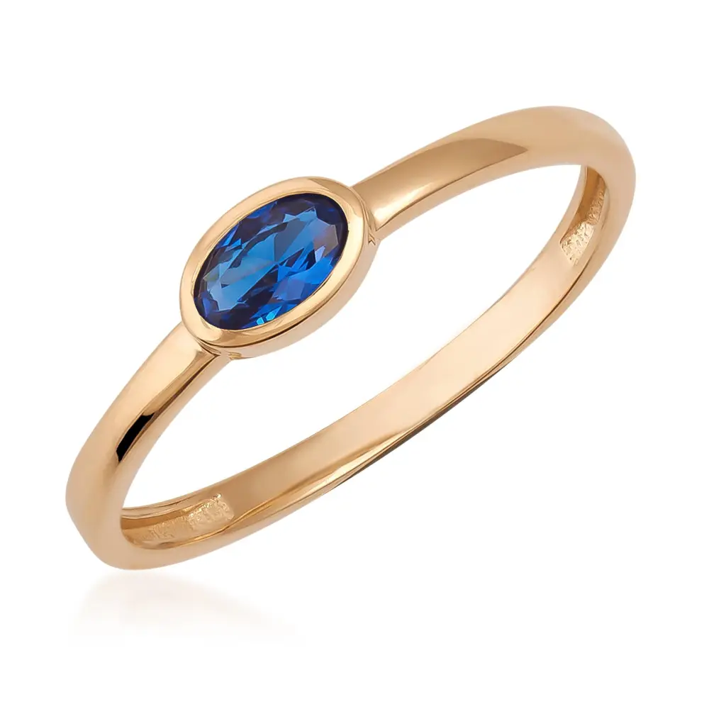 Simulated Sapphire Oval Vintage Ring