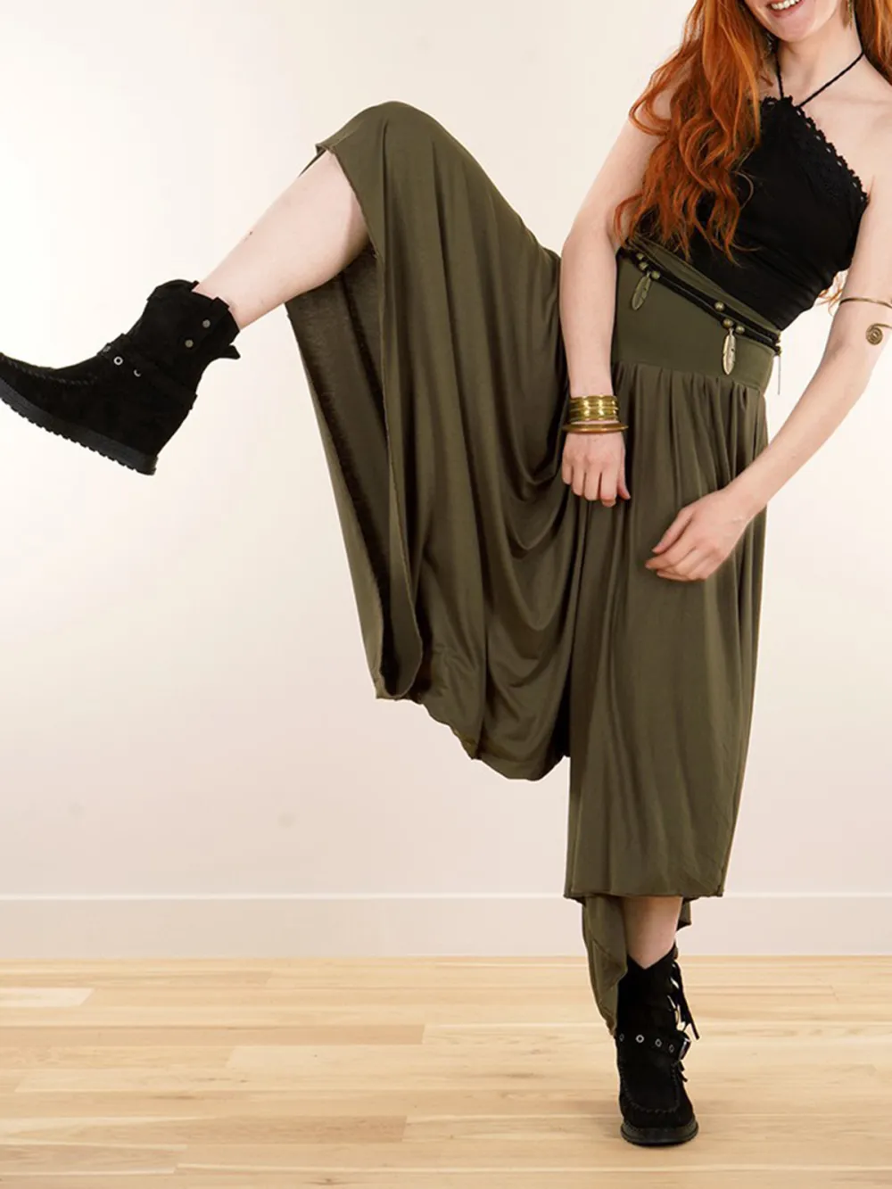 Skirted Harem Pant 2in1 Maxi Dress