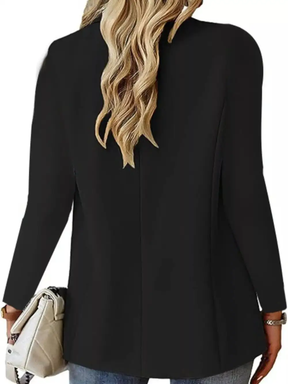 Unlined Lapel One Button Blazer