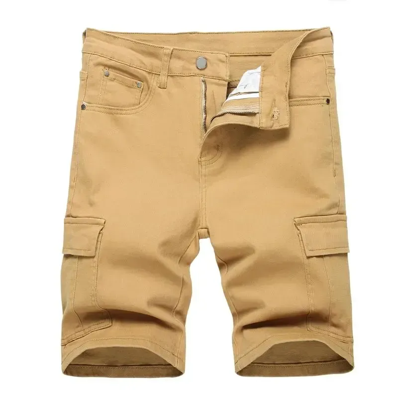 Men’s Ripped Denim Shorts – Stretch – Distressed Street Style