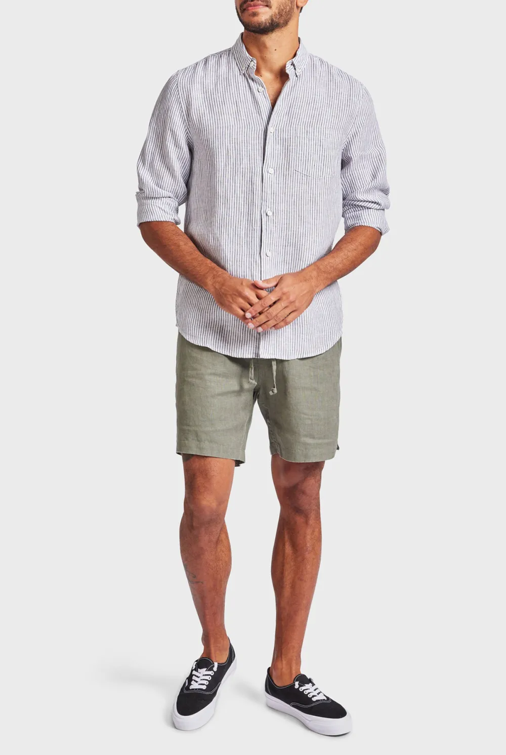 Striped Linen Long Sleeve Shirt