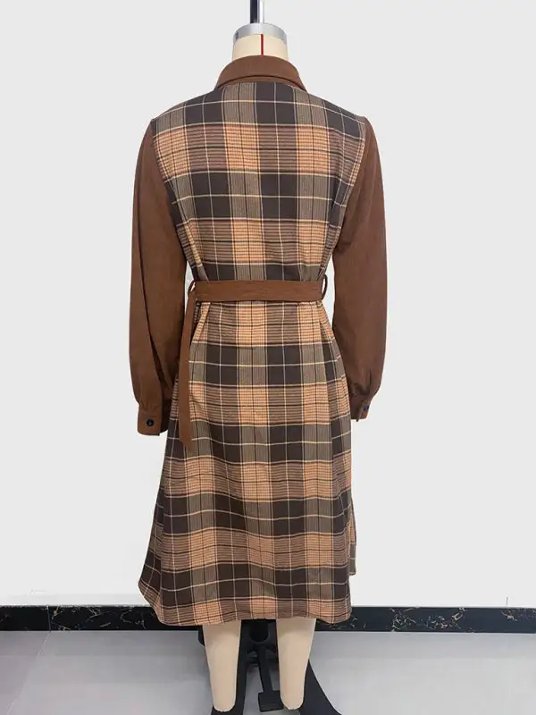 Plaid Patchwork Dress Casual