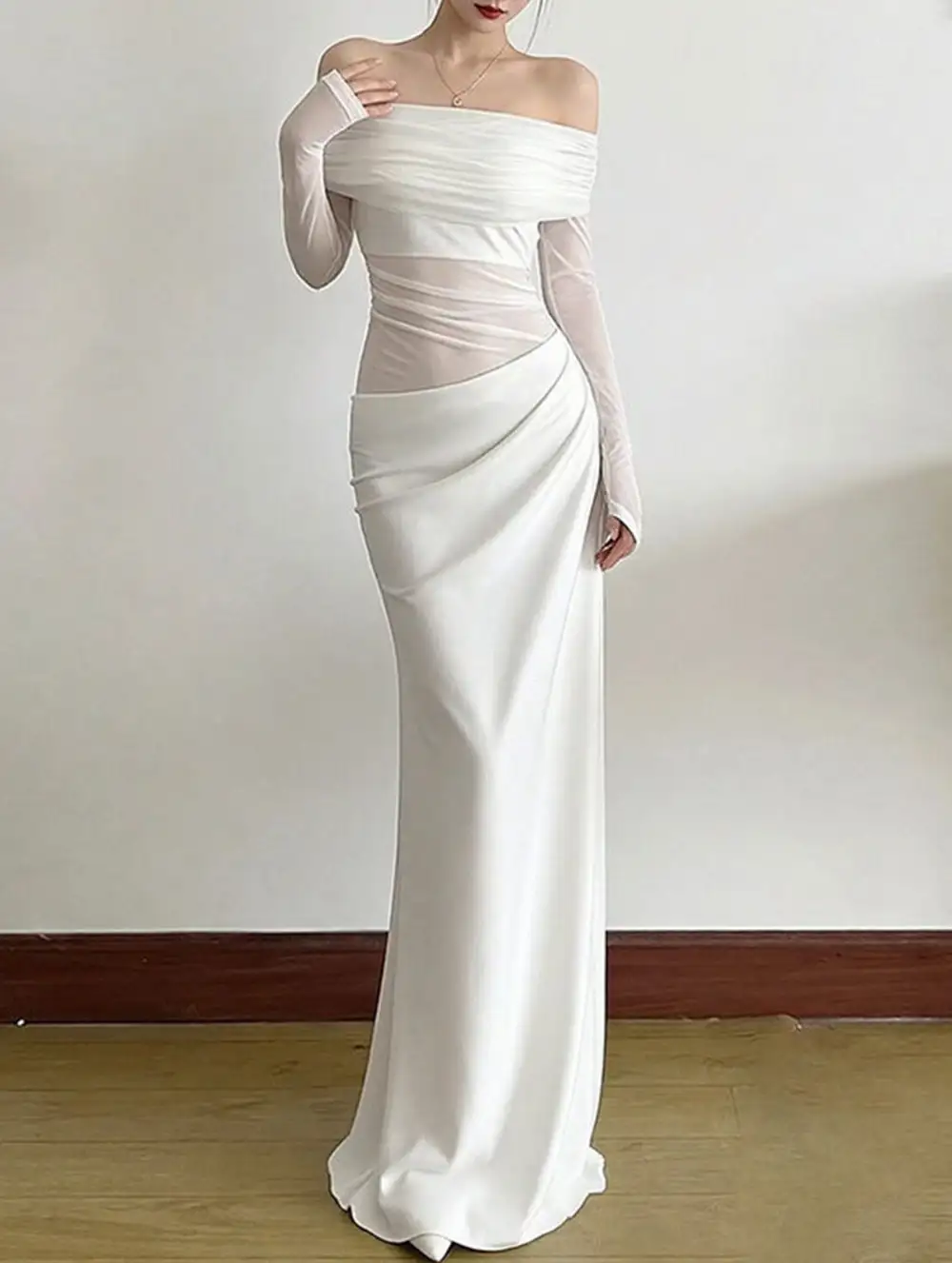 Textured Detail French Slim-Fit Dress