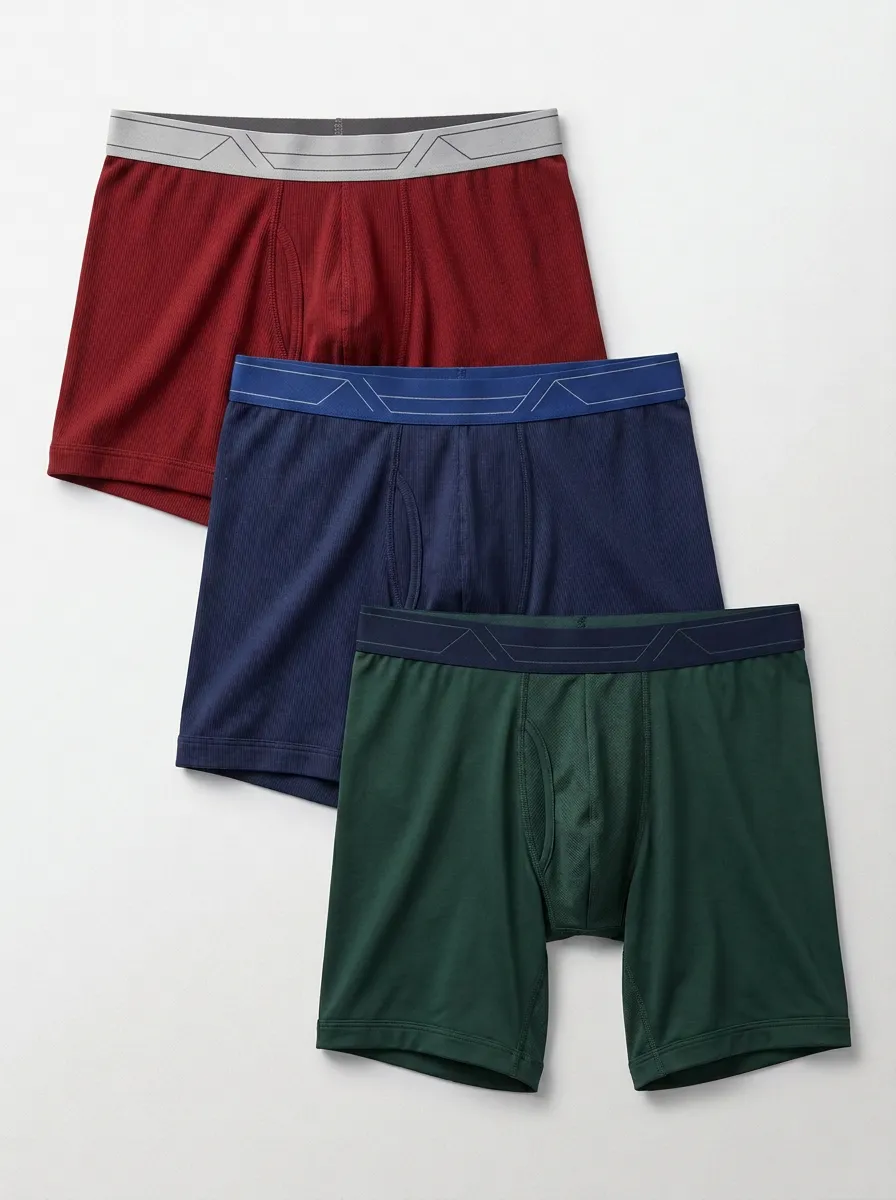Men's Athletic Performance Solid Color Breathable Boxer Briefs
