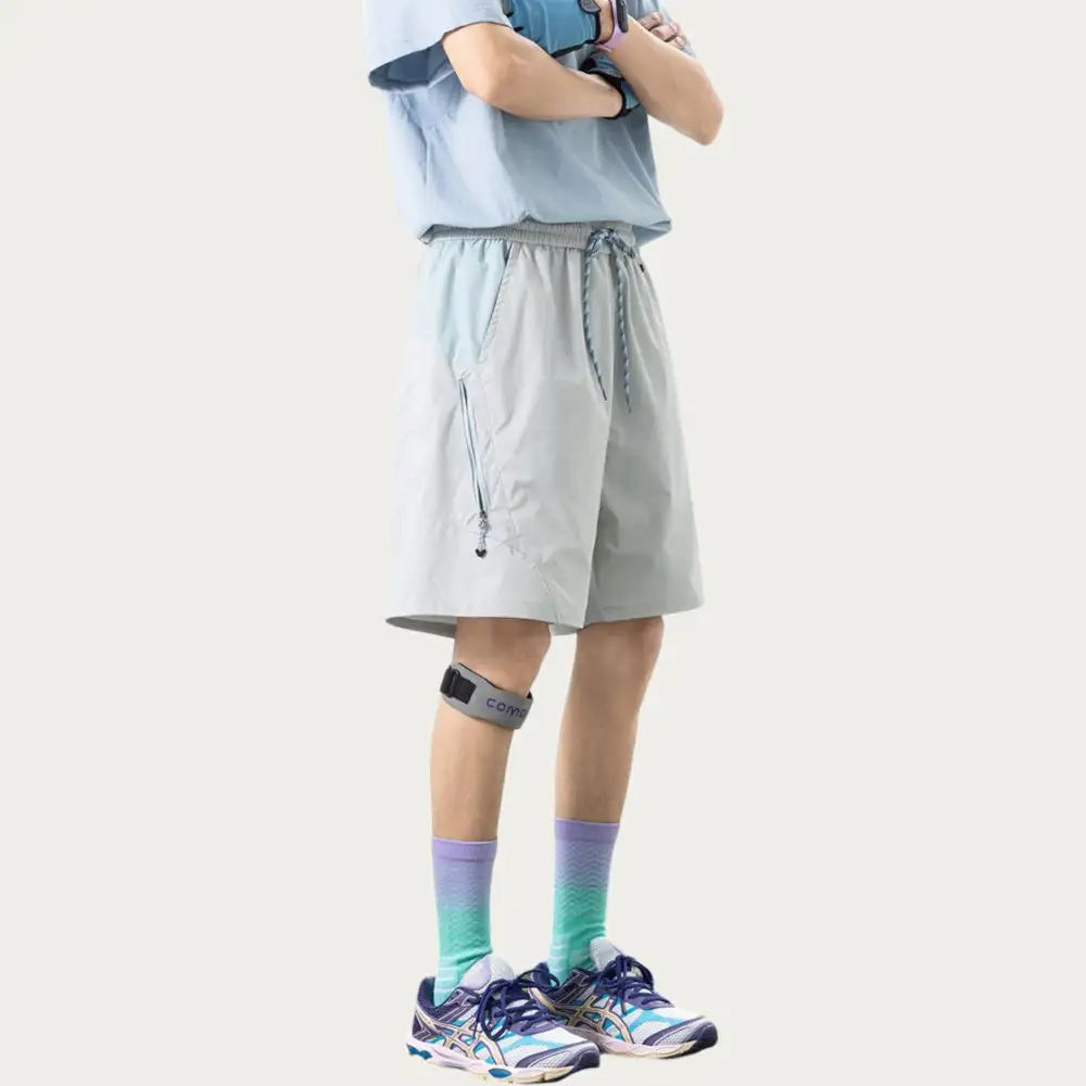 Drawstring Pocketed Lightweight Colorblock Men's Athletic Shorts