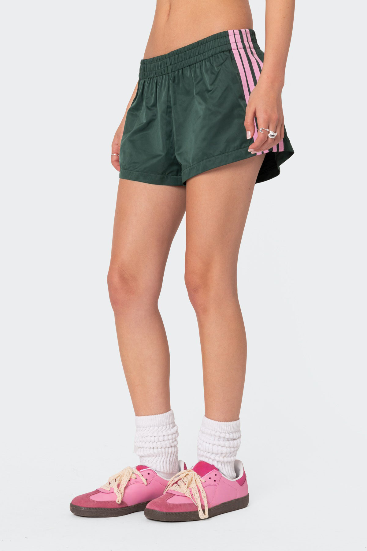 Deep Green Nylon Shorts