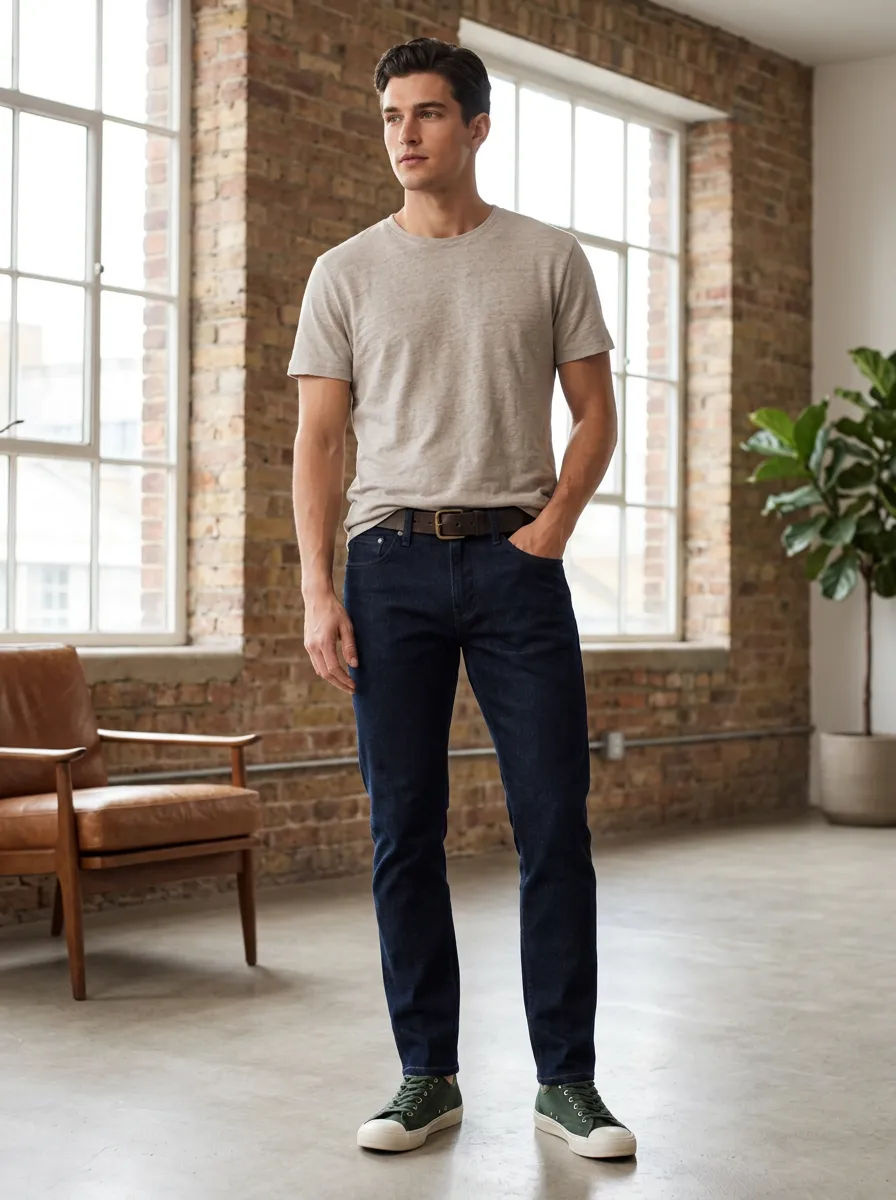 Men's Denim Zip Fly Slim Fit Jeans