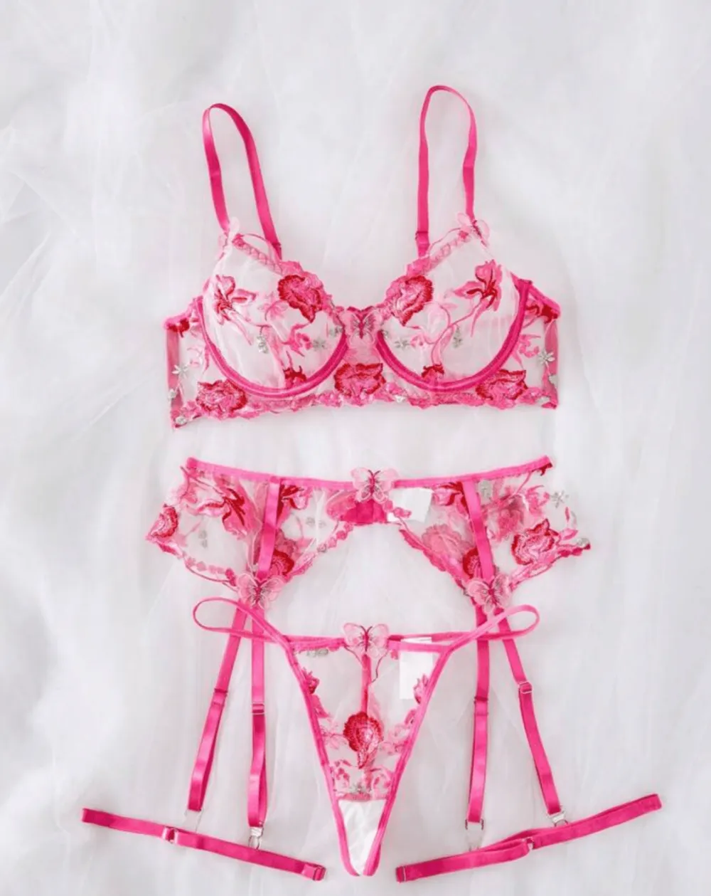 Delicate Lace Garter Lingerie Set