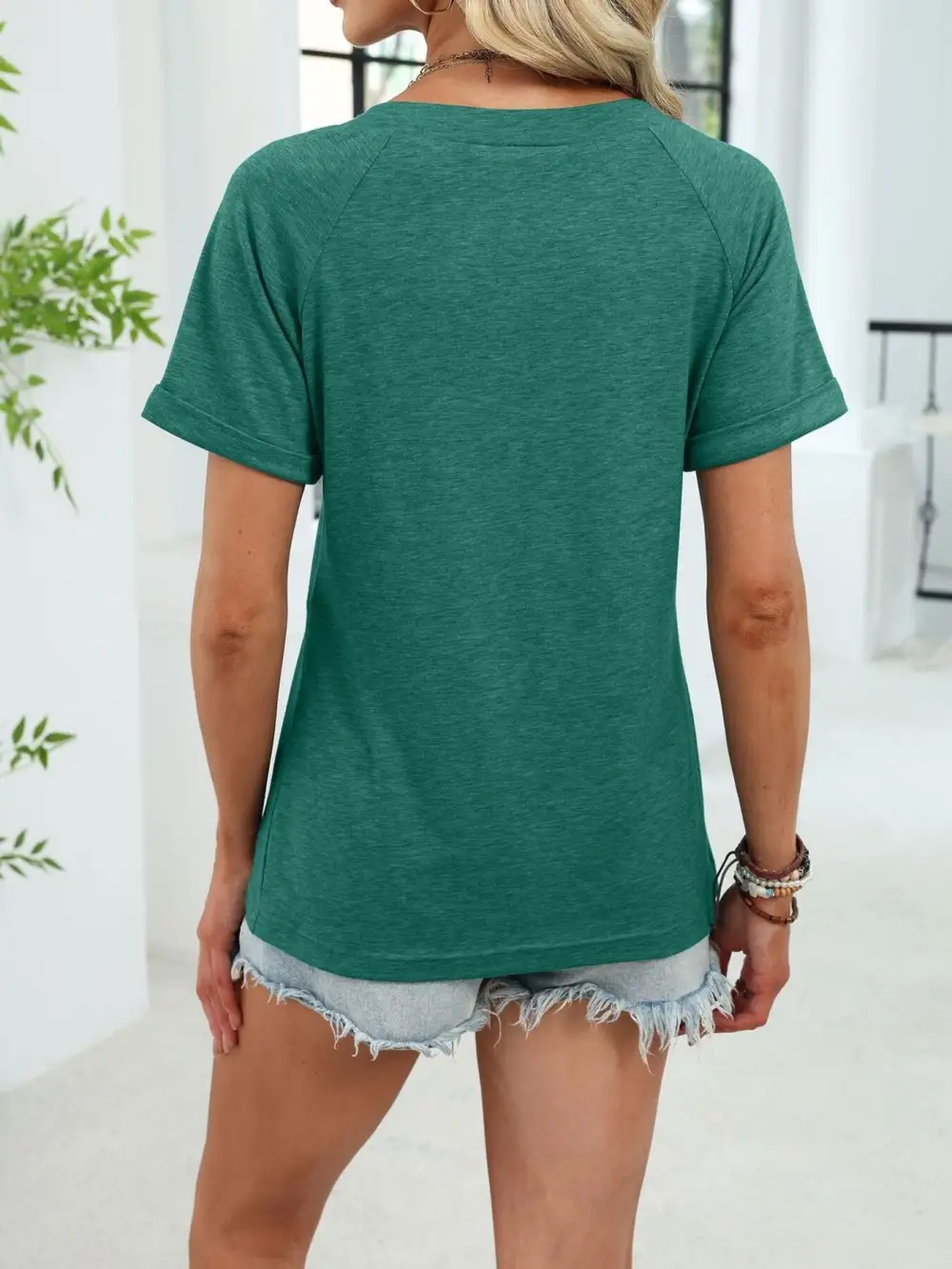 Modern Casual V-Neck Short Sleeve T-Shirt