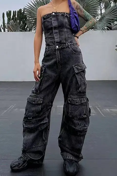 Denim Street-Style Jumpsuit