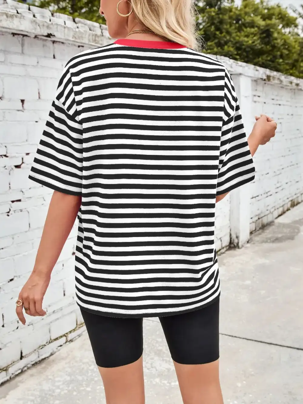 Striped Oversized Casual Tee