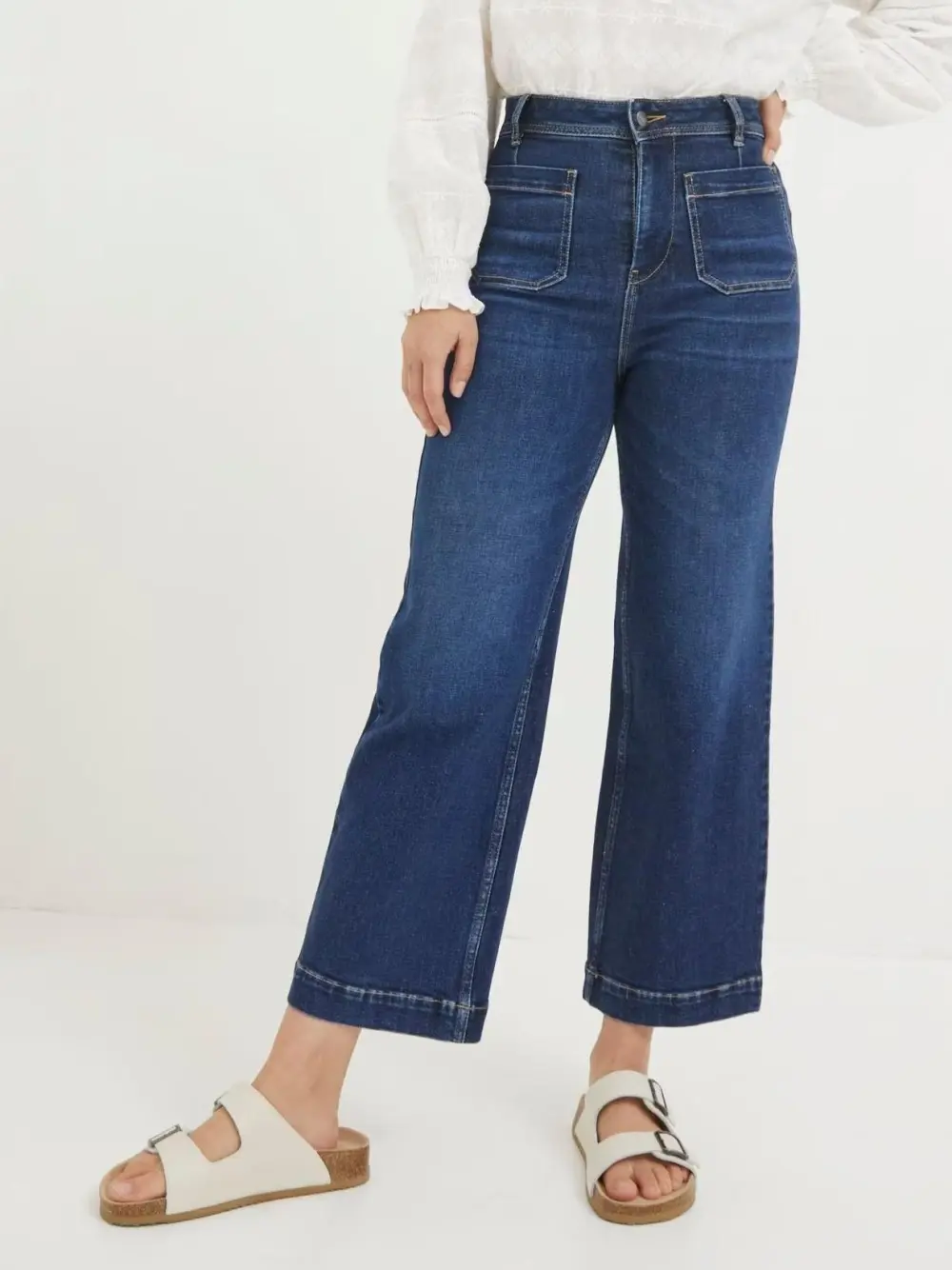 Keswick Blue Wide Leg Crop Jeans