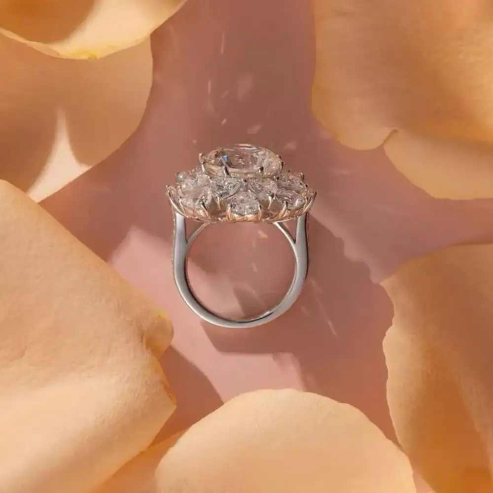 Elegant Sparkle Sterling Silver Moissanite Ring