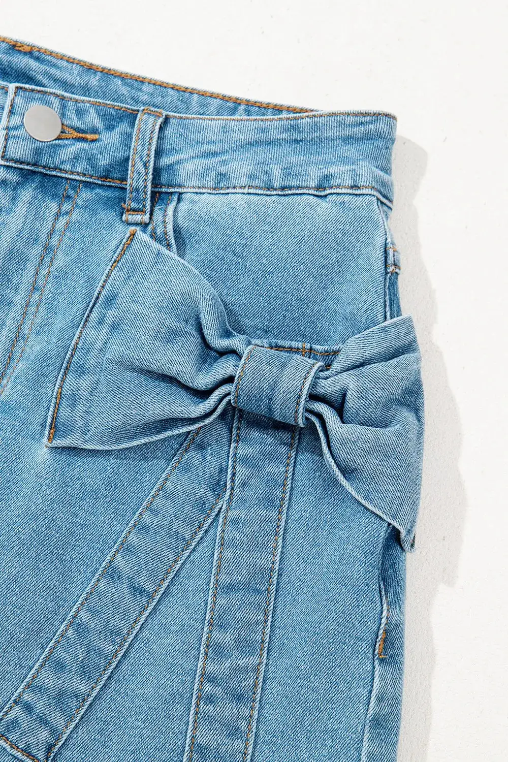 Easygoing Trim Denim Skirt