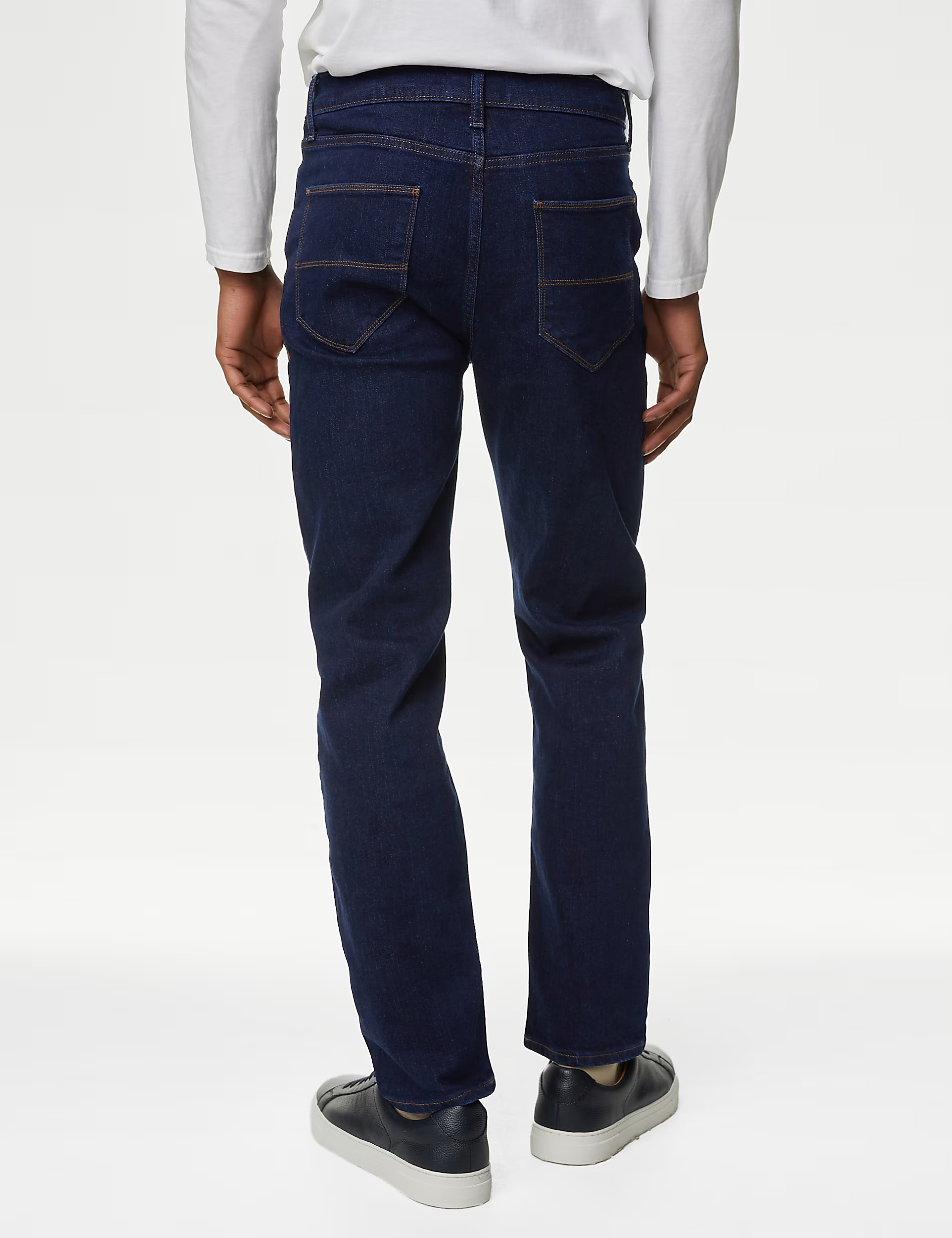 Men's Black Loose Fit Stretch Casual Jeans