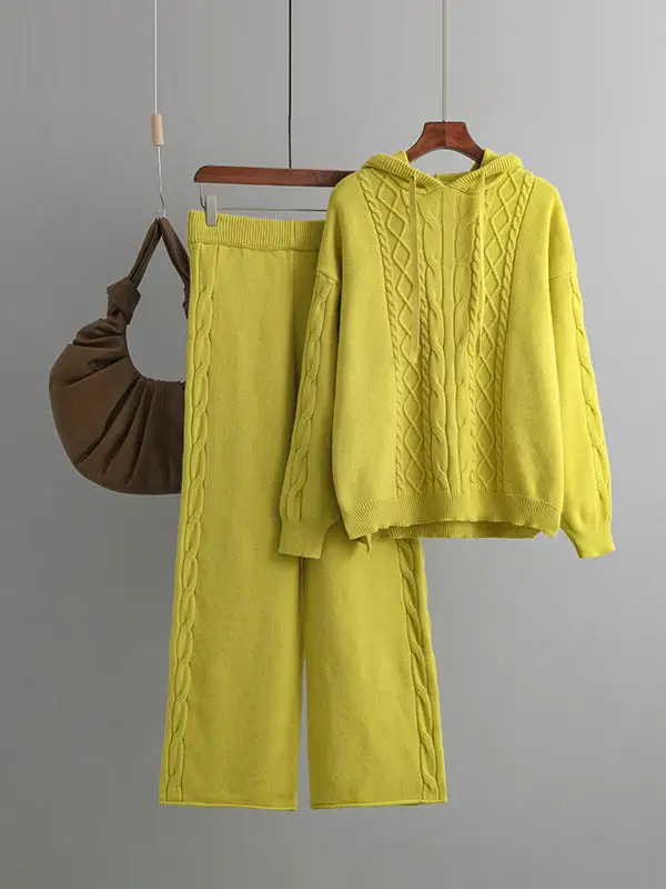 Relaxed Hooded Sweater And Pants Set