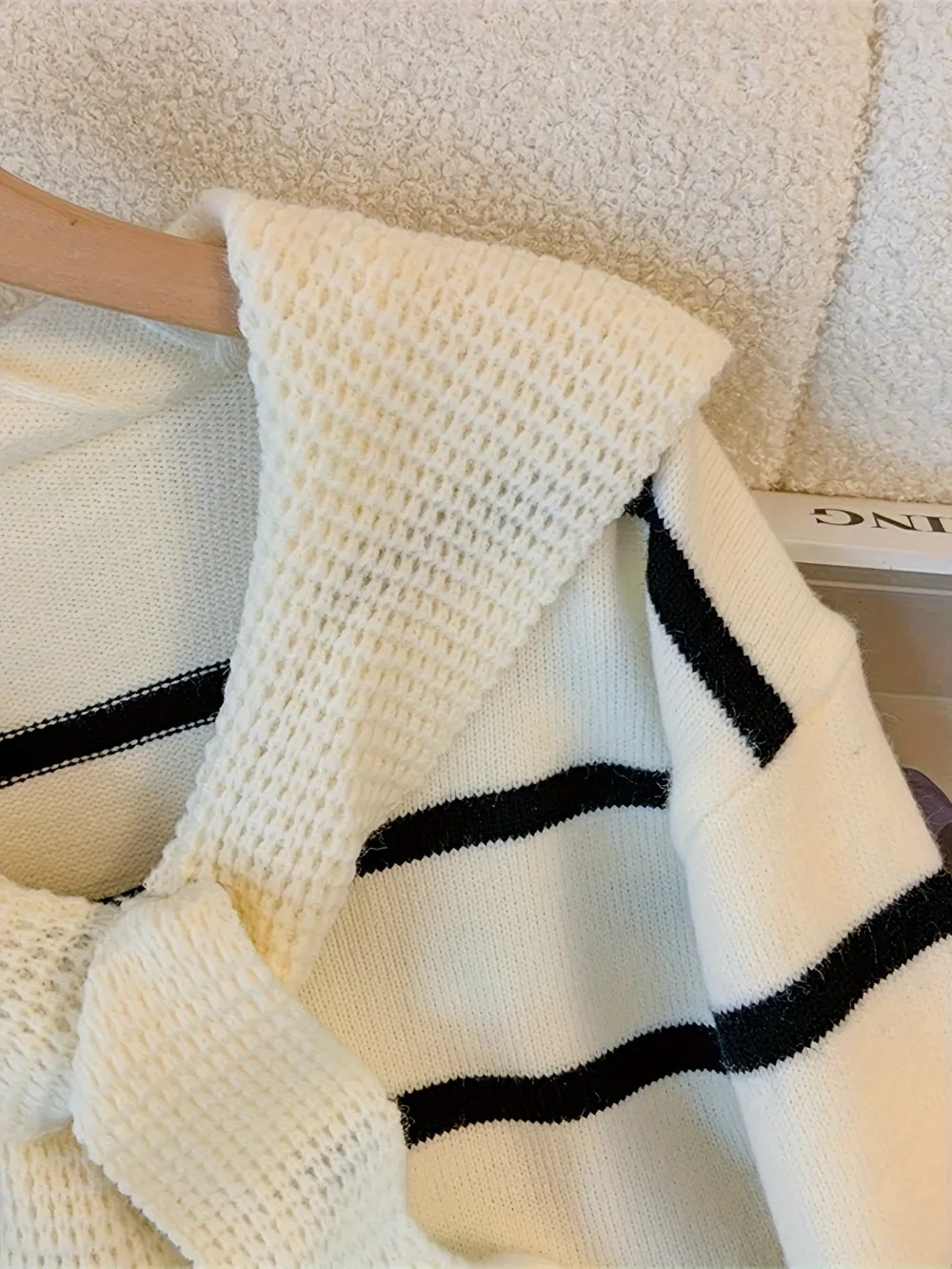 Striped Knitted Pullover Sweater Casual Long Sleeve
