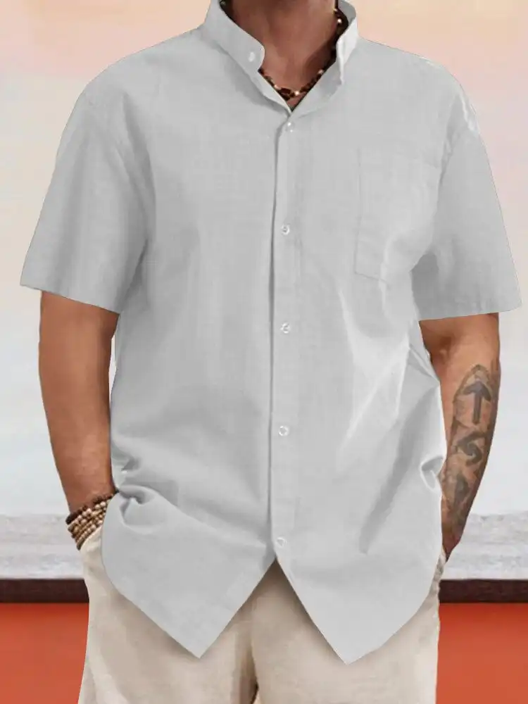 Casual Cotton Stand Collar Shirt