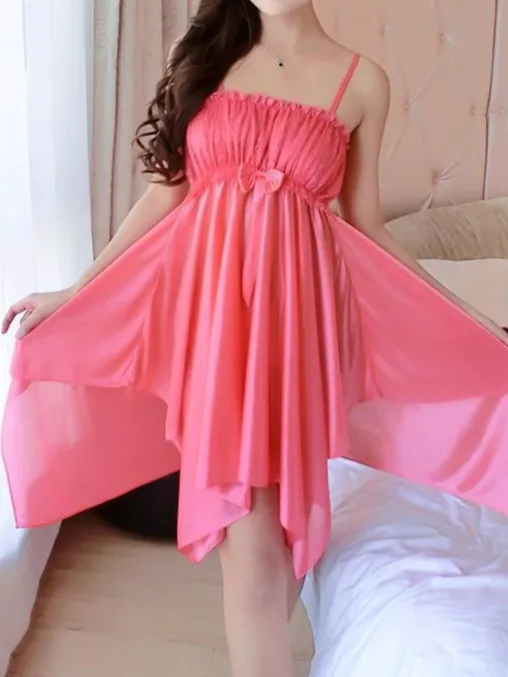 Floral Embroidery Sleeveless Nightgown