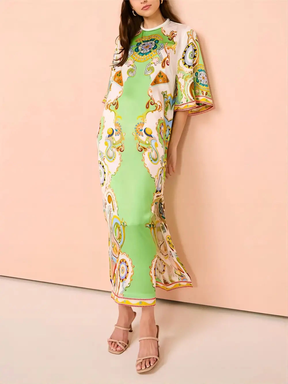 Cashew Floral Print Loose Midi Dress