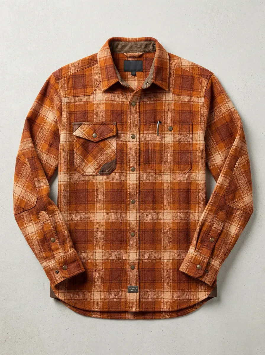 Men's Plaid Patchwork Flannel Shirt