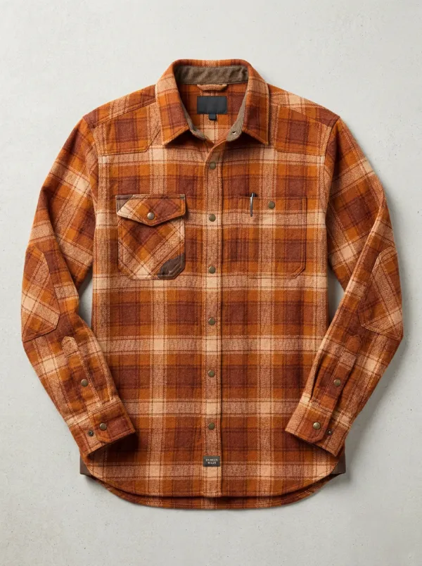 Men's Plaid Patchwork Flannel Shirt