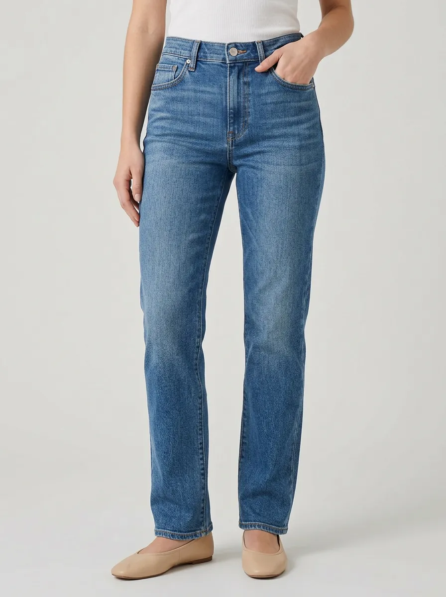 Straight Leg High Waist Casual Straight Leg Jeans