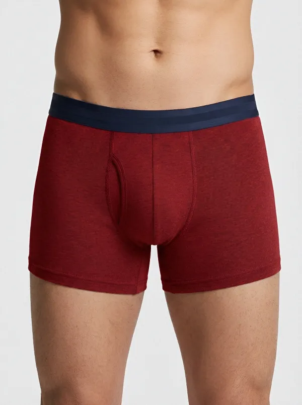 Elastic-Waistband Heathered Men's Three-Pack Boxer Briefs
