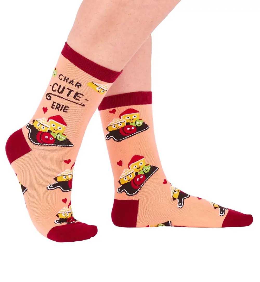 Refined Patterned Playful Graphic Crew Socks