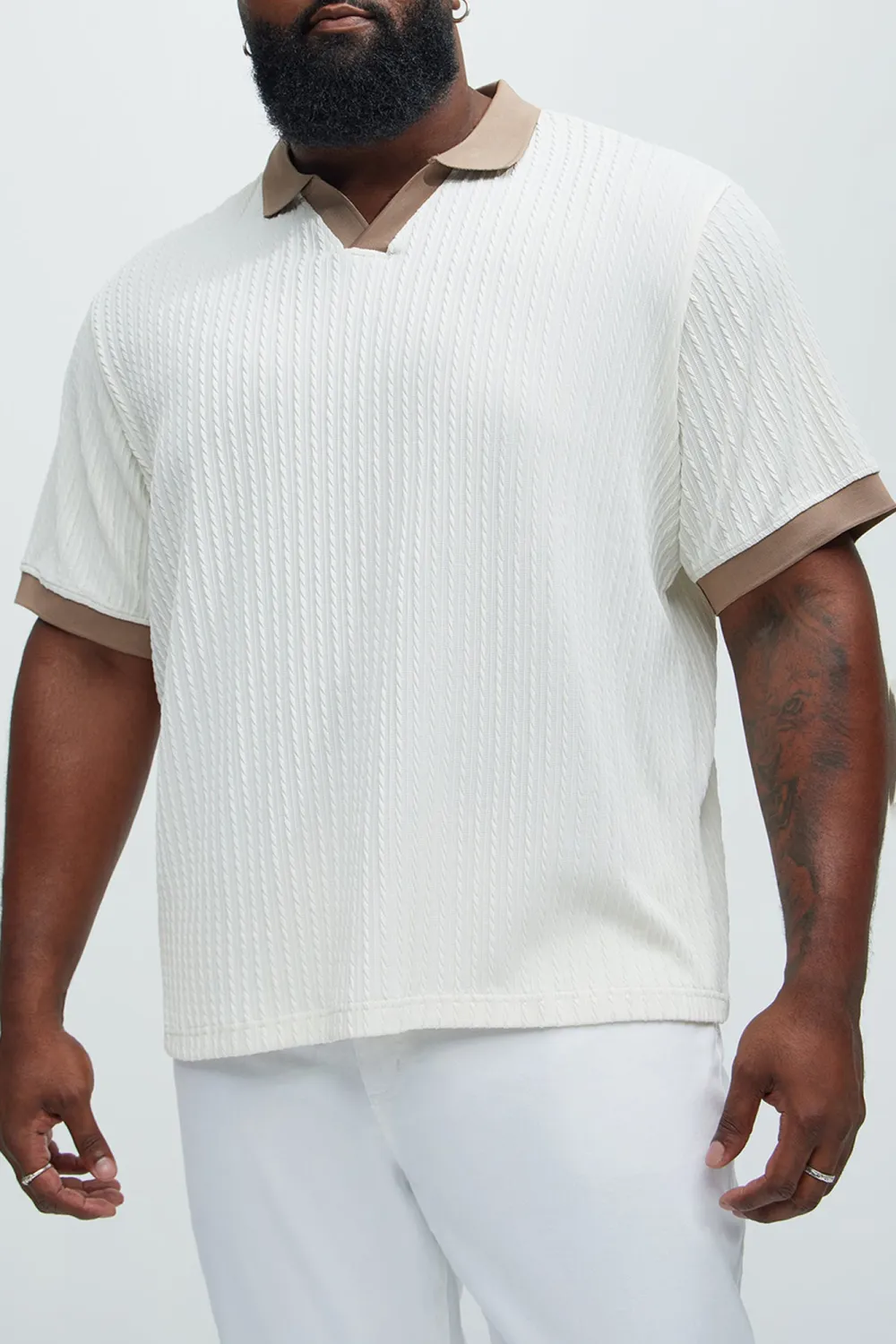 Color Block Textured Polo