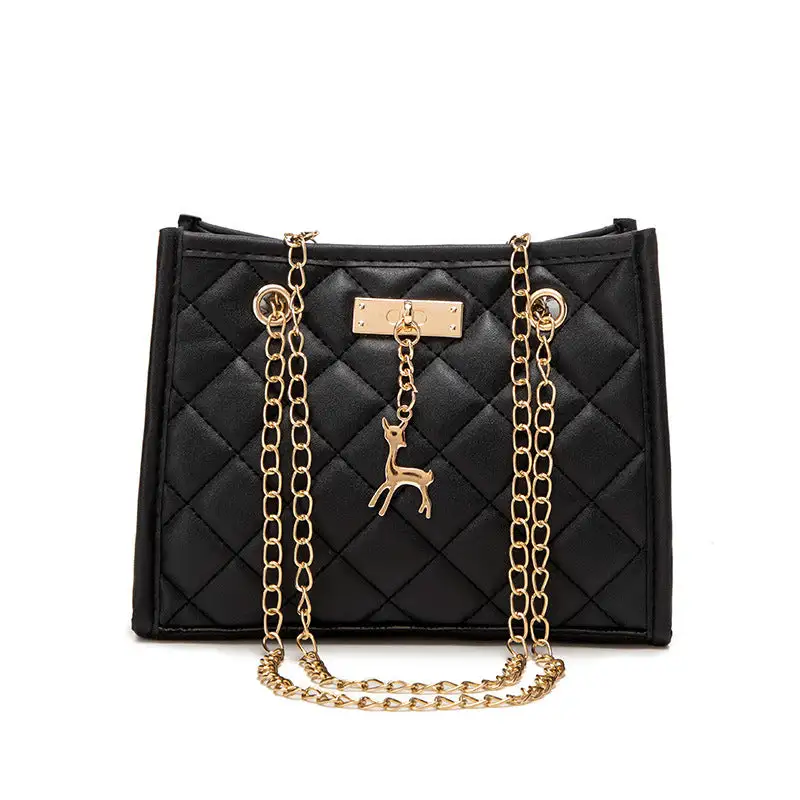 Quilted Embroidered Shoulder Bag