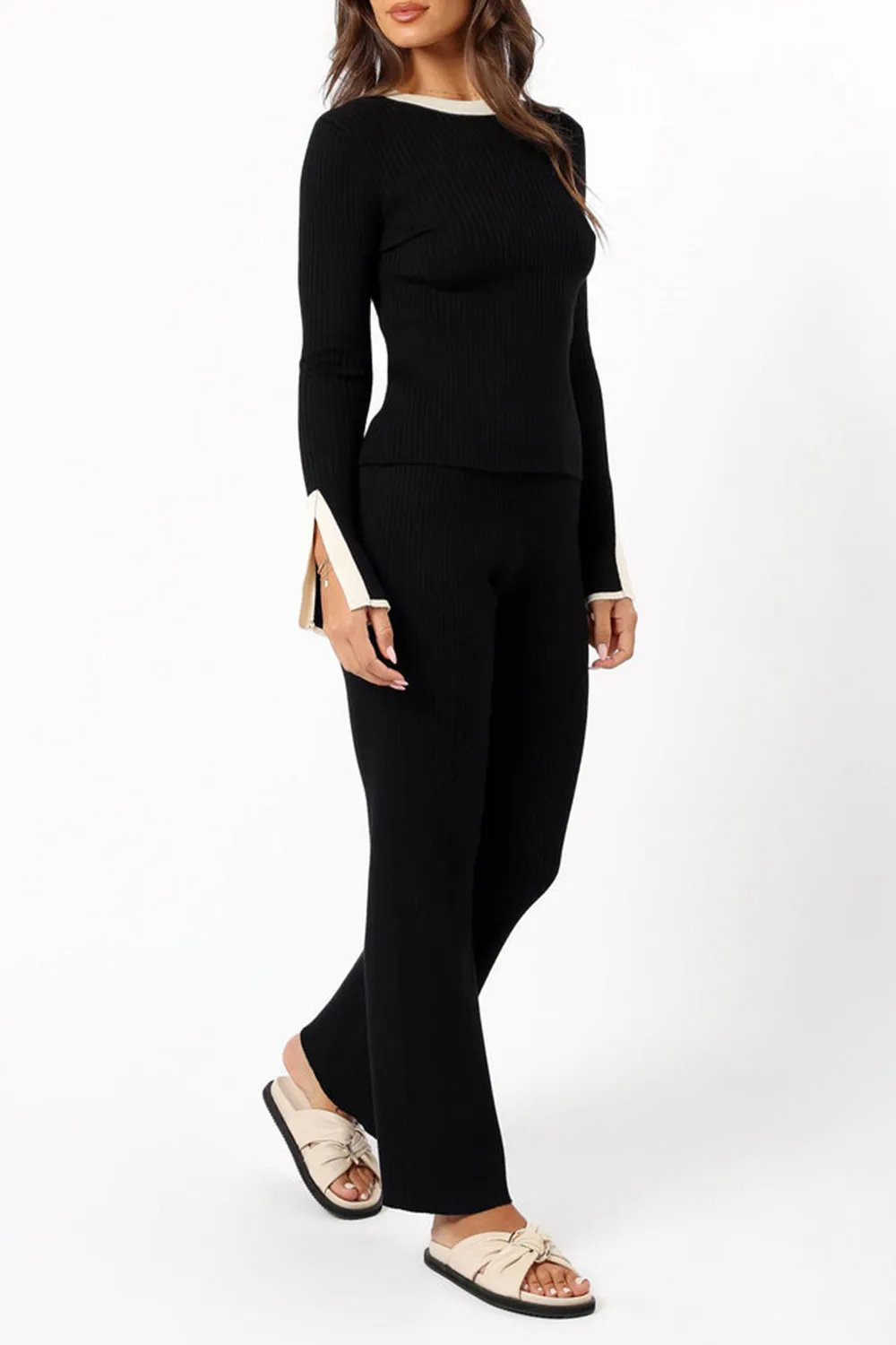 BLACK KNIT PANT
