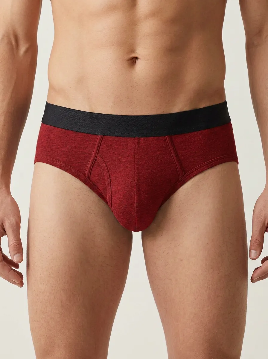 Men's Basic Comfort Grey Cotton Printed Briefs