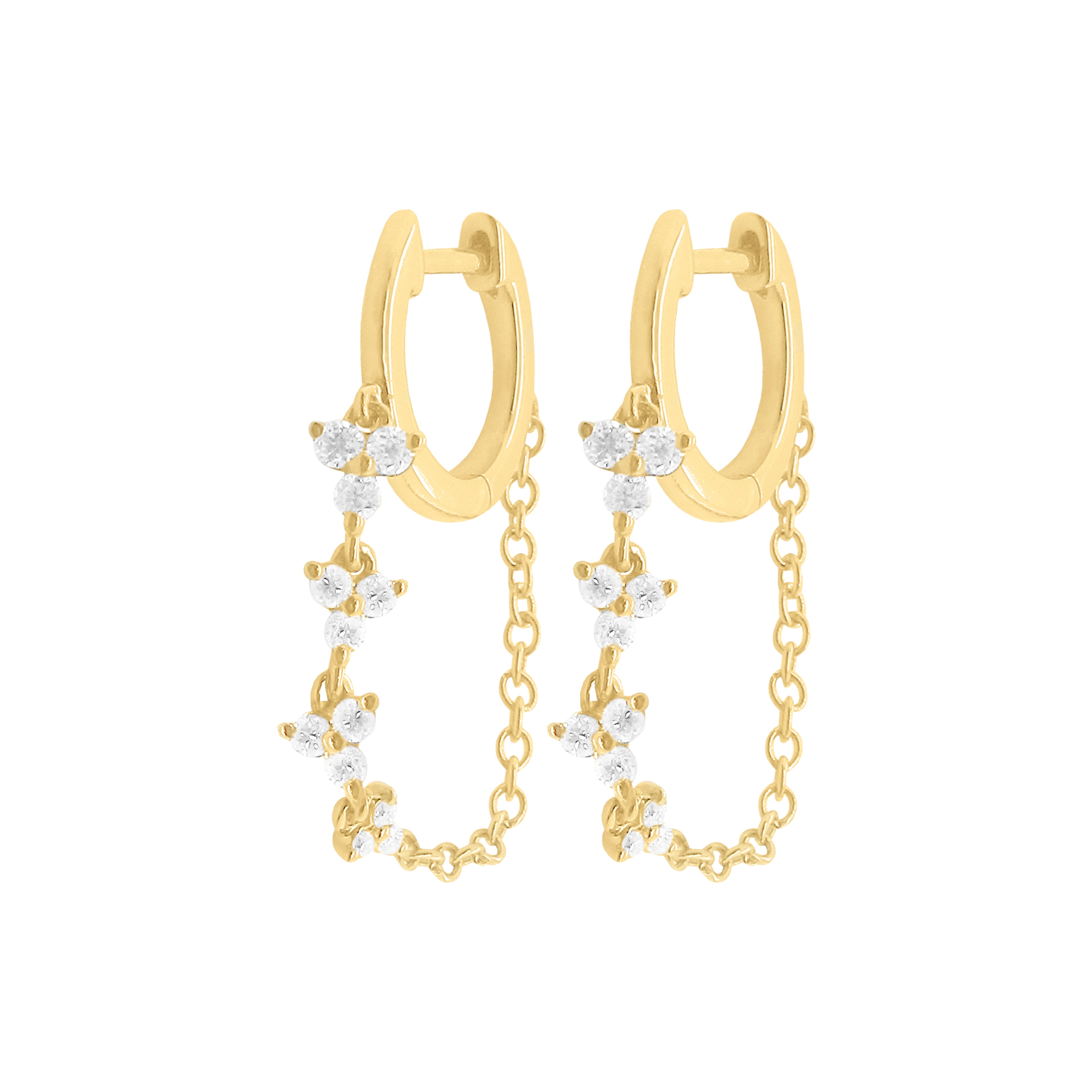 Openwork Layered Gem Detail Earrings