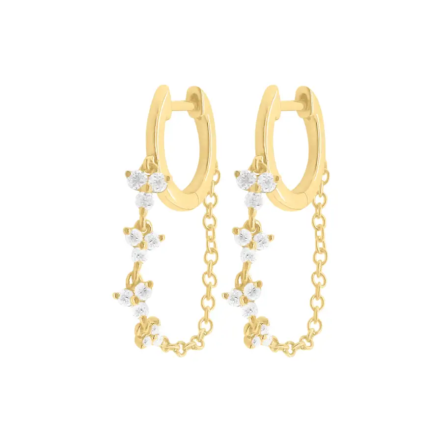 Openwork Layered Gem Detail Earrings