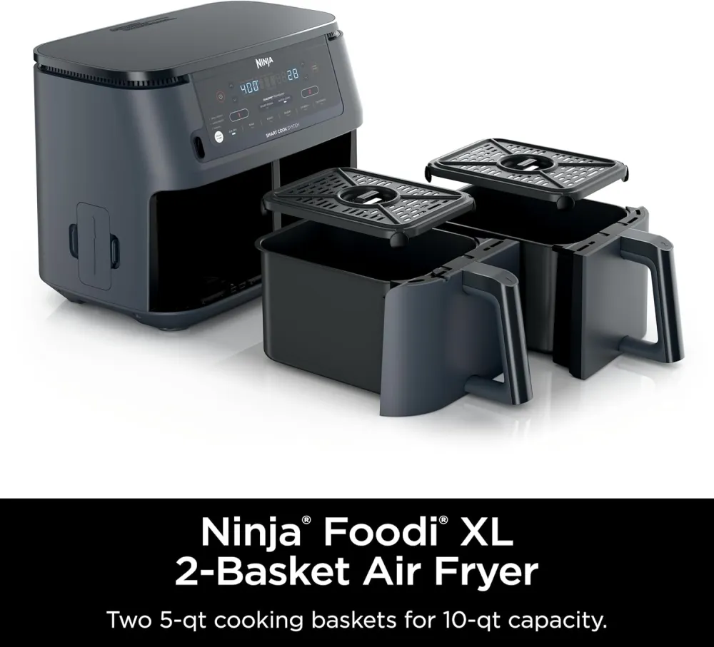 Ninja Air Fryer, Thermometer, Roast, Bake, Air Fry, Crisps, Broil, Reheats, Keep Warm
