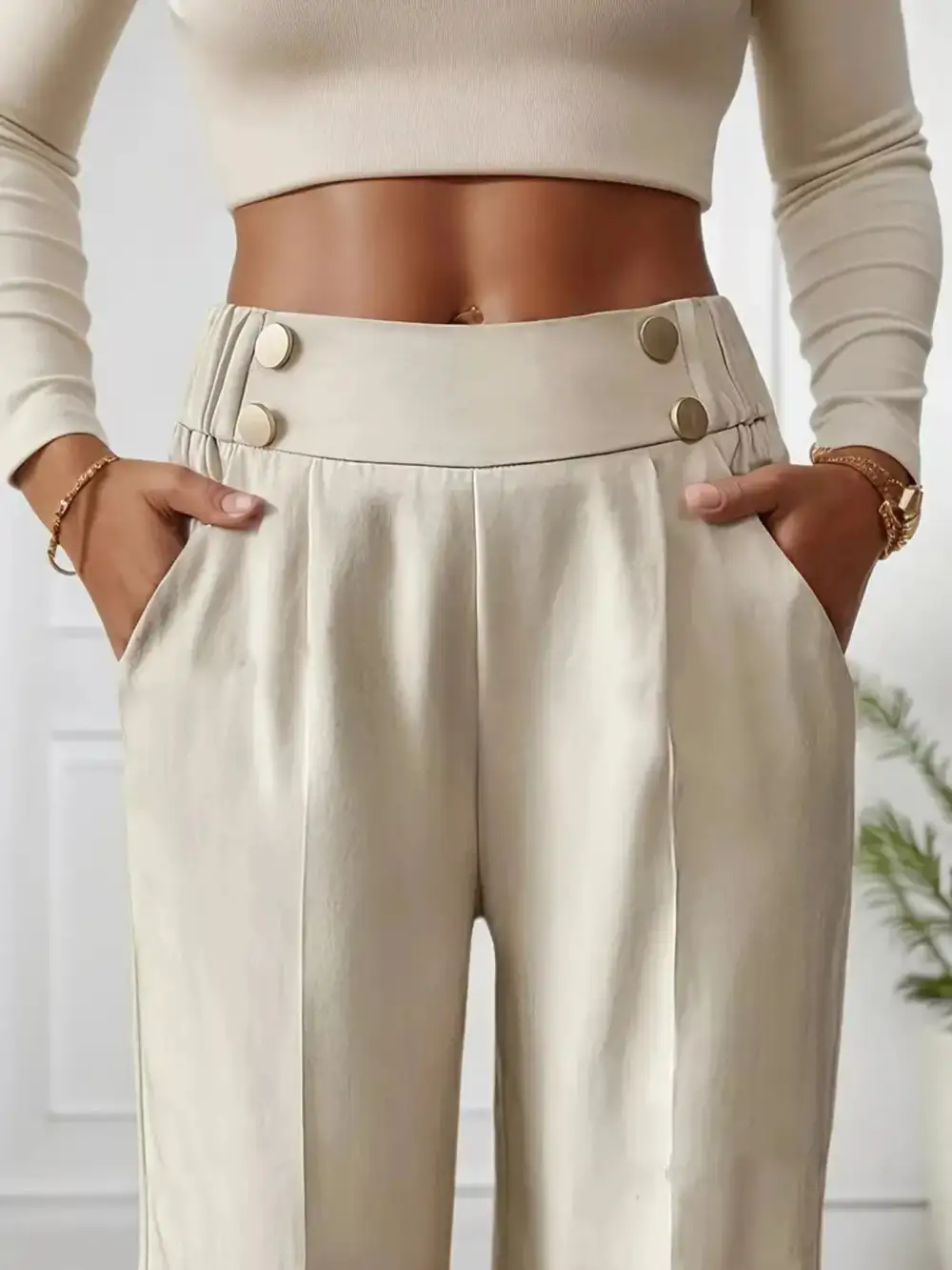 Full Size High Waisted Wide Leg Pants Plus Size