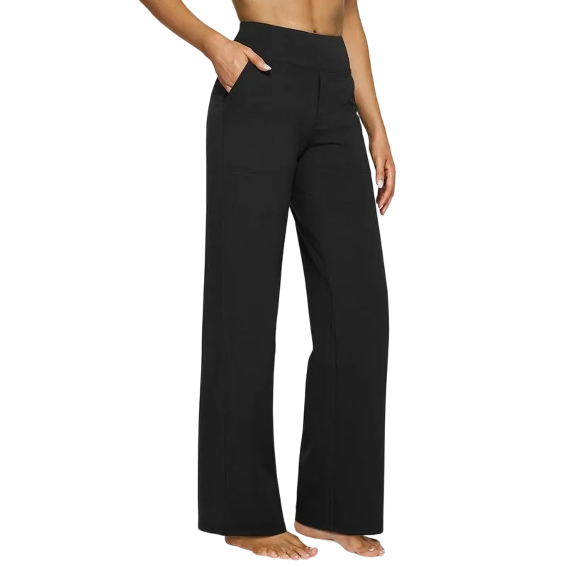 Loose High-Waist Business Casual Pants Yoga Pants Women Wide Leg Pants with Pockets Comfortable Athletic