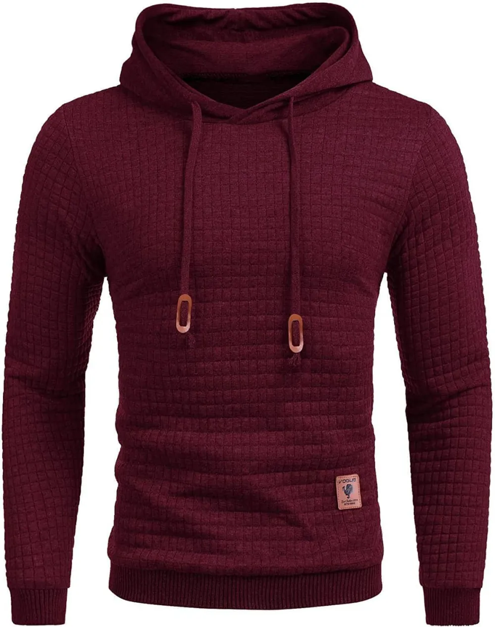 Gym Drawstring Plaid Jacquard Hoodie