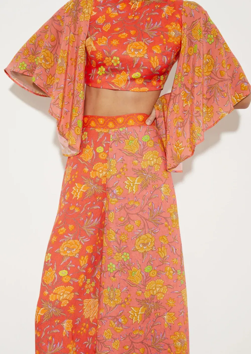 FLORAL WIDE LEG PANTS