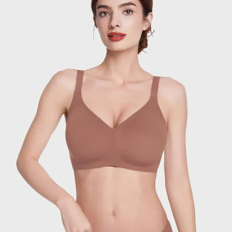 Jelly Wireless Women Comfortable Push Up Bras Wireless Seamless Full Coverage Bra Buttery Soft Everyday Tshirt Bra